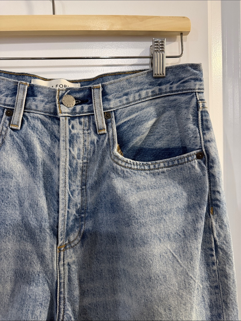 Aritzia Denim Forum Light Blue Distressed Women’s Jeans Organic Cotton - #100 - Picture 4 of 9